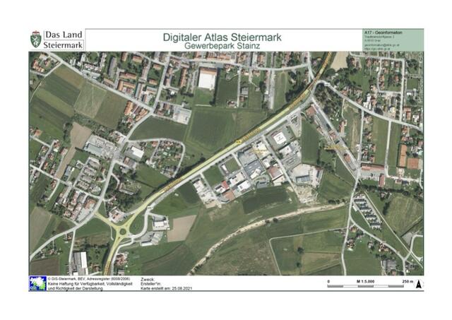 Eine Luftaufnahme des Gewerbeparks Stainz. | Foto: LandesGIS Steiermark