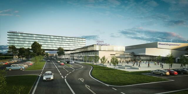 Mehr als die Visualisierung gibt es vom neuen Flughafen Klagenfurt immer noch nicht zu sehen. Deswegen tagt der Aufsichtsrat der Kärntner Beteiligungsverwaltung - und könnte über die Rückabwicklung entscheiden. | Foto: Visualisierung/Lilihill