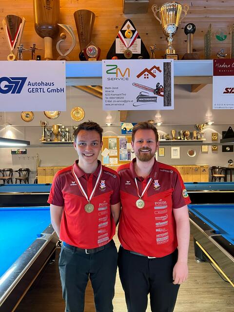 Die beiden Bronzemedaillengewinner Simon Astl und Clemens Schober | Foto: BC Saustall Fieberbrunn