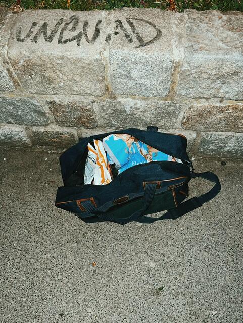 Diese Tasche mit Katzenutensilien wurde in der Nähe des Fundortes der Katzen gefunden.  | Foto: Sothany Kim