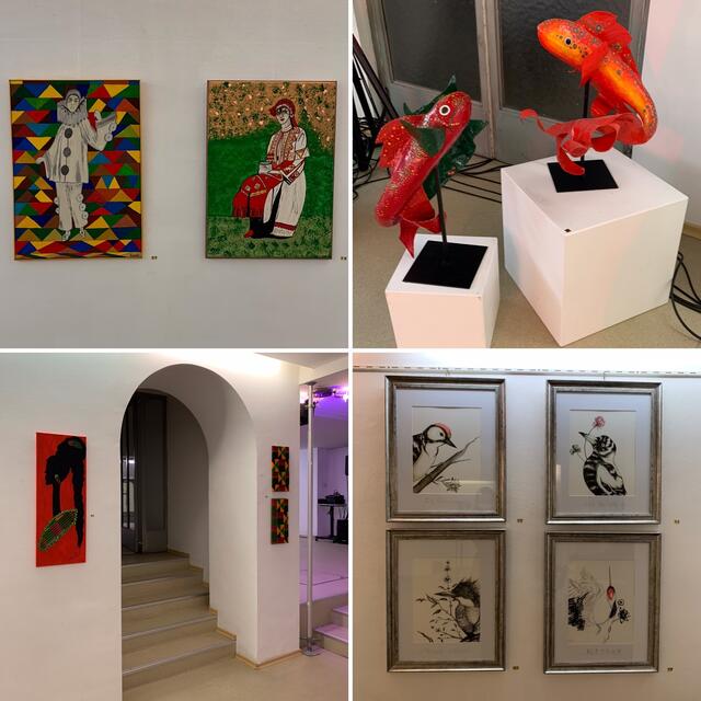 Werke von Silva G., Sonia Amaya de Siblik, Barbara Alli und Koi Karp | Foto: Veronika Junger