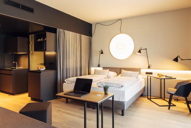 Buchbare Module: Die Zimmergrößen sind variabel. | Foto: harry’s home hotels &amp; apartments / Daniel Zangerl