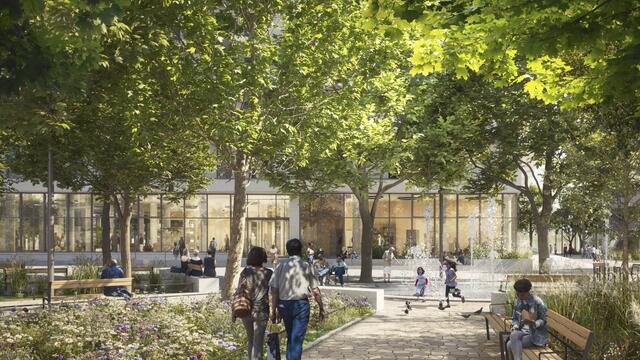Am Quartiersplatz wird es auch ein Wasserspiel geben. | Foto: BOKEHdesignstudio
