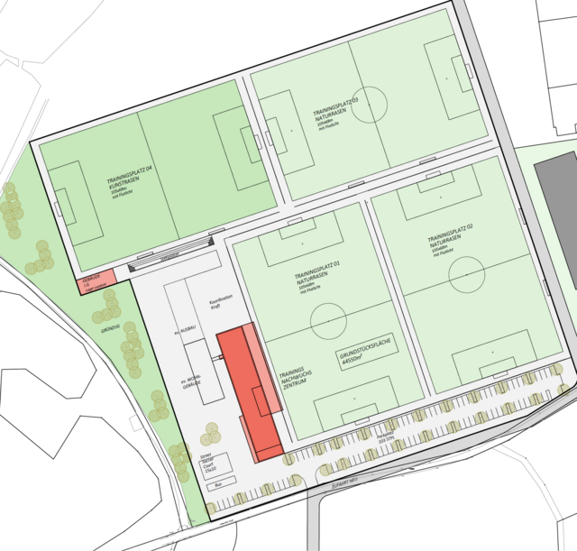 Pläne zum geplanten Trainingszentrum, das im Stadtgut entstehen soll. | Foto: Obermair Architekt