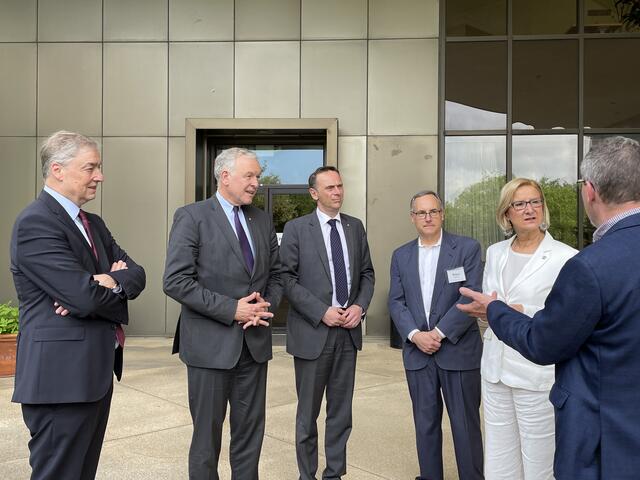 Empfang der niederösterreichischen Delegation beim ic2-Institut der Univeristät von Texas in Austin mit WKNÖ-Vizepräsident Christian Moser, den Landesräten Martin Eichtinger und Jochen Danningerund Landeshauptfrau Johanna Mikl-Leitner
