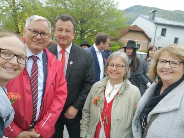 Alois Stöger, Horst Hufnagl, Bettina Lancaster, Vera Pramberger (v.li.) | Foto: SPÖ Micheldorf