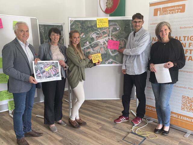 Bgm. Helmut Leitenberger, Marion Reinhofer-Gubisch, Eva Mattuschka und Lukas Zitterer (nonconform),  Astrid Holler (Stadtentwicklung)