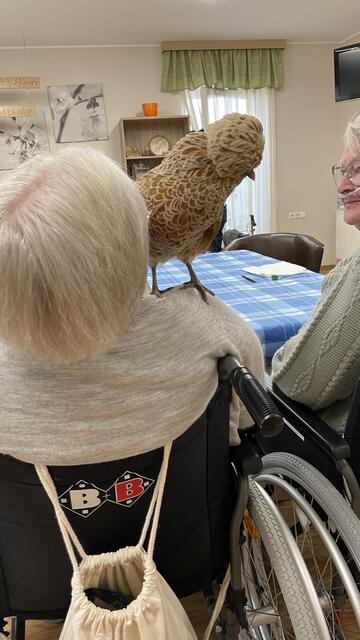 Ein paar Senior:innen in der Runde hatten ihre helle Freude damit und konnten sich am Ende fast nicht mehr von den Tieren trennen. | Foto: RegionalMedien_Eisner