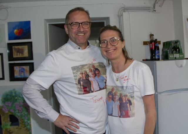 Hannes und Tochter Eva Binder beim Geburtstag von Papa "Hori".