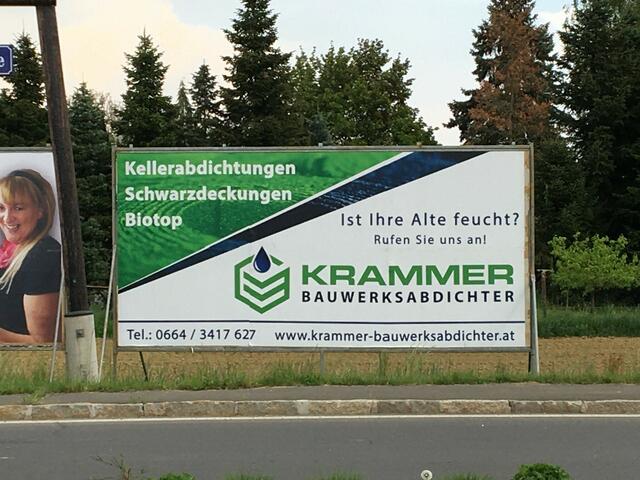 Das Werbeplakat mit dem Text "Ist Ihre Alte feucht? Rufen Sie uns an!" eines Eltendorfer Unternehmens haben die Grünen dem Österreichischen Werberat gemeldet. | Foto: Grüne