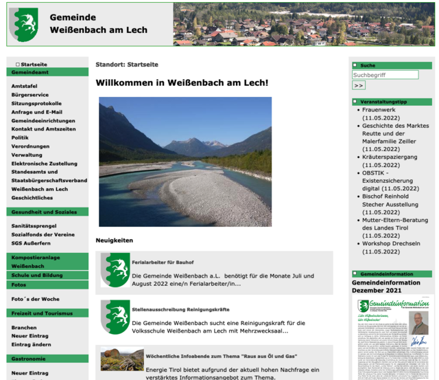 Die Homepage der Gemeinde bekommt ein neues Erscheinungsbild. | Foto: Gem. Weißenbach