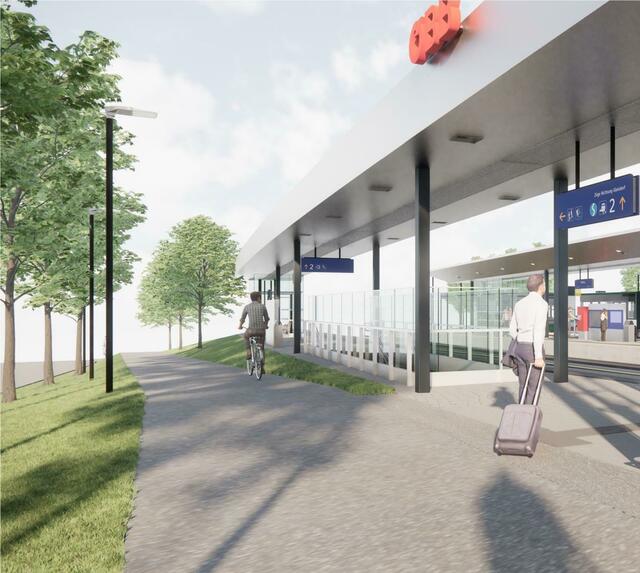 Um Pendler:innen schon vor der Stadt anzubinden, wird die Radinfrastruktur beim Nahverkehrsknoten Raaba ausgebaut. | Foto: Land Steiermark/Stadt Graz