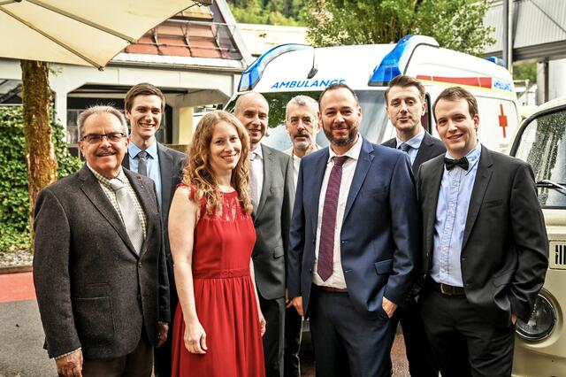Der Ausschuss (von links): Udo Rotter (Kassier), Julian Spiegel (Kommandant Stellvertreter), Ulrike Fessler (Schulungsreferentin), Thomas Maierhofer (Kommandant), Bernhard Schwärzler (systemverantwortlicher Notarzt), Bertram Märk (Dienststellenleiter), Joachim Jochum (Beirat) und Maximilian Hutz (Schriftführer) | Foto: Rotes Kreuz Hohenems