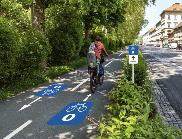 Bald wird die Strecke entlang des Stadtparks als Fahrradroute Nummer 0 bekannt sein. | Foto: Land Steiermark/Stadt Graz