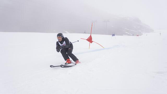 Erwin Grün freute sich über den Tagessieg beim Betriebsskirennen der Herren. | Foto: © Silvrettaseilbahn AG