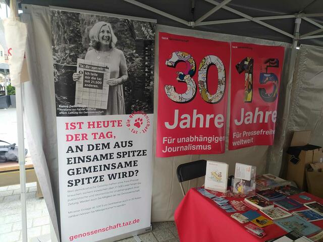 In der Maria-Theresien-Straße startet die journalistische Schnitzeljagd an den Veranstaltungszelten.    | Foto: Michael Steger