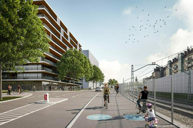 Der Radweg in der Adolf-Blamauer-Gasse ist 480 Meter lang und befindet sich entlang der Bahntrasse im Fasanviertel.  | Foto: Mobilitätsagentur Wien/zoom vp