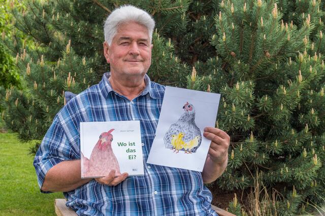 Ein Aquarellbild zur gluckenden Henne vom Autor des Kinderbuches. | Foto: Alfred Hofer