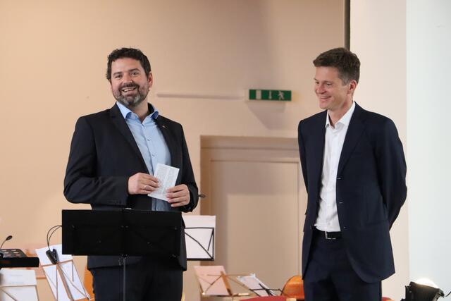 Kulturreferent der Stadt Landeck, Peter Vöhl und Intendant der "Horizonte" Karl-Heinz Schütz (v.li.). | Foto: Siegele