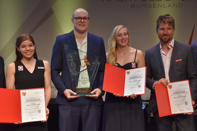Die Nominierten Teams: Miriam Ziegler, Sebastian Käferle (Gunners), Barbara Matz und Thomas Zajac | Foto: Michael Strini
