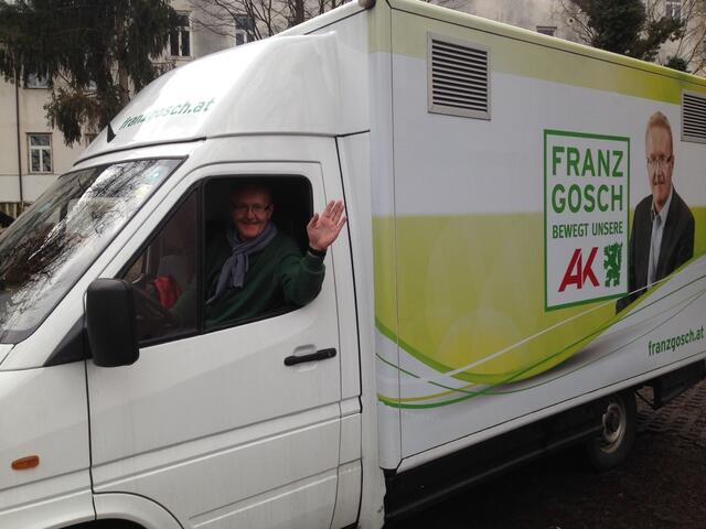 Ein kreativer Kopf: Mit dem umgebauten "Gosch-Mobil" war Franz Gosch im Wahlkampf unterwegs. | Foto: KK