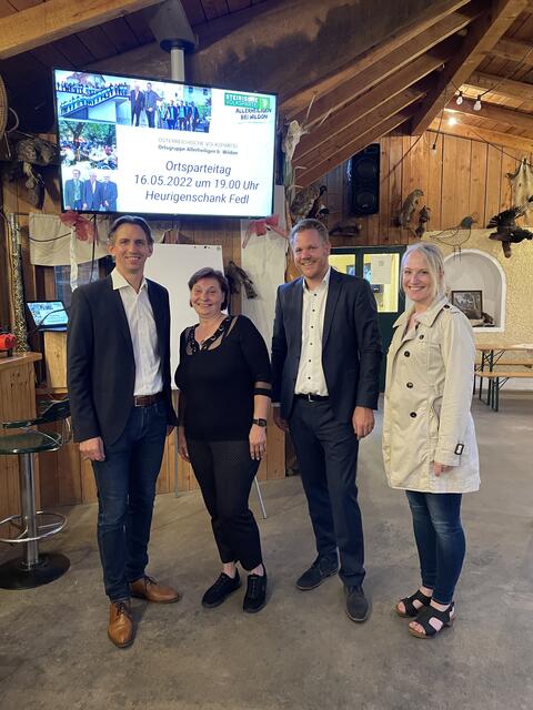Ortsparteitag in Allerheiligen bei Wildon: Schnabel, Heidinger, Sekli, Wiedner (v.l.) | Foto: ÖVP