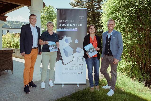 GF Thomas Oberhuber (ofp kommunikation), Marion Pichler (Projektleiterin, TVB PillerseeTal), Melanie Nago (ofp), GF Armin Kuen (TVB PillerseeTal). | Foto: ofp kommunikation