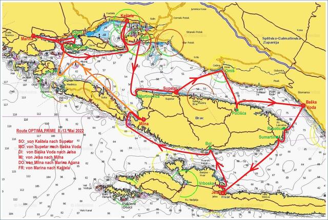 Eine Beispiel-Woche: von Kaštela nach Kaštela !