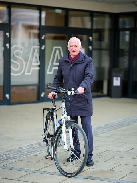 Bürgermeister Franz Heisler mit dem Rad | Foto: Stadtgemeinde Pöchlarn