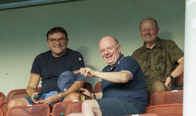 Das zukünftige Vereins- und sportliche Führungstrio beim Regionalligisten SV Wörgl auf der Tribüne im Sportzentrum Wörgl. | Foto: Sportfoto Mühlanger/Schwaighofer