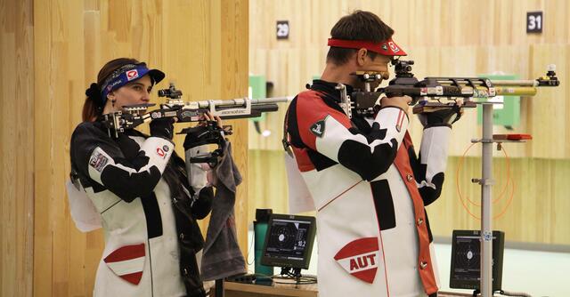 Rebecca Köck & Martin Strempfl erreichten im Mixed Teambewerb des ISSF Weltcup in Baku den hervorragenden 8. Platz | Foto: Margit Melmer / ÖSB
