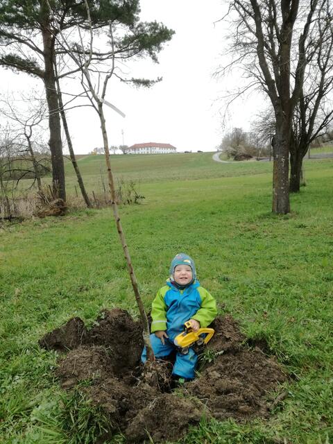 Auch die ganz jungen Wartberger halfen beim Einpflanzen mit.  | Foto: Cornelia Auinger