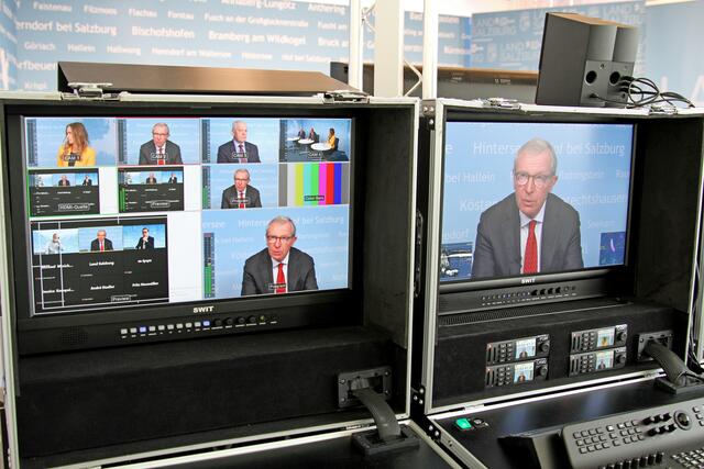 Beim Online-Pressegespräch betreffend der Situation auf dem Arbeitsmarkt für Vertriebene aus der Ukraine. | Foto: Land Salzburg/Melanie Hutter