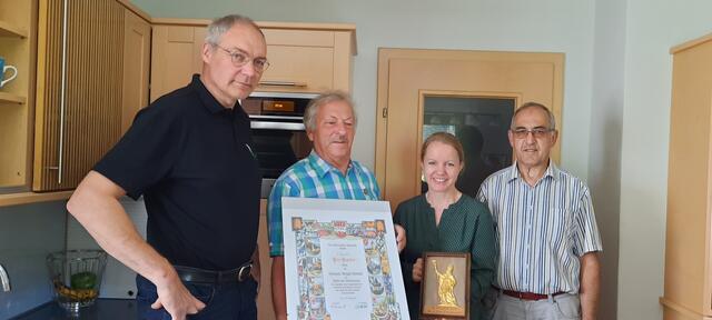 v.l. Gauobmann Leonhard Gruber, Peter Pagitsch, Birgit Lintschinger, Franz Wieland (Gauobmann-Stellvertreter)