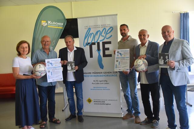 Benefiz-Charity Event "Loose Tie" setzt auf Fußball: Andrea Konrath, Reinhard Koch, Gerhard Horn, Martin Stranzl, Günter Benkö, Georg Rosner | Foto: Michael Strini