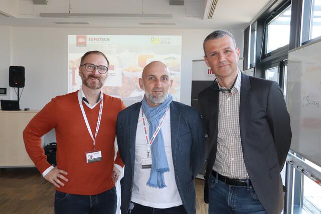 Die Gastgeber Wilhelm Rems-Hildebrand und Andreas Walchshofer von Infotech sowie Romand Stadlmair von Seppmail freuten sich über das gelungene erste Business-Frühstück. | Foto: Infotech