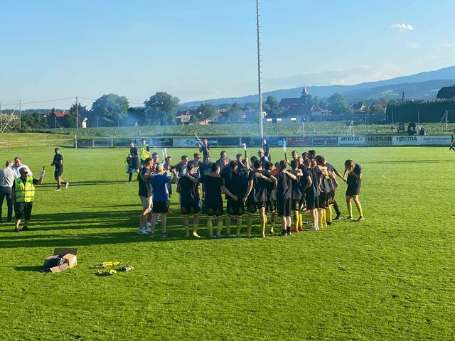 Meisterfeier in Söding-St. Johann. Der UFC Team Strommer Söding spielt erstmals in der Unterliga. | Foto: UFC Söding
