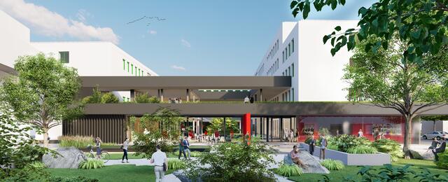 Der Zubau wird drei Geschoße aufweisen. | Foto: WKOÖ