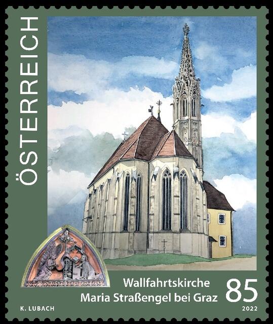 In der Serie Kirchen legt die Post eine Briefmarke mit einer Abbildung von Maria-Straßengel auf.  | Foto: KK