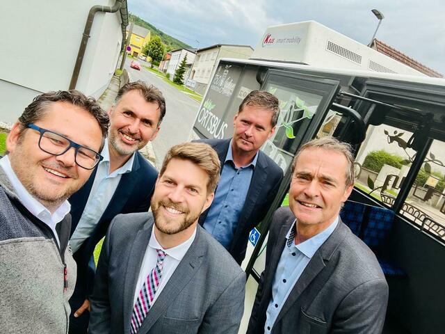 Bürgermeister Ernst Edelmann (Wimpassing), Bürgermeister Thomas Tiwald (Stotzing), Bürgermeister Markus Nitzky (Loretto), Bürgermeister Christoph Wolf (Hornstein) und Bürgermeister Martin Radatz (Leithaprodersdorf) (v.l.) | Foto: Hornstein