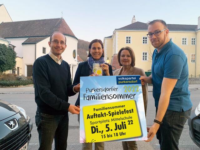 Albrecht Oppitz, Barbara Posch, Waldtraud Frotz und Christoph Ritter stellen das Programm des Familiensommer vor. | Foto: ÖVP Purkersdorf