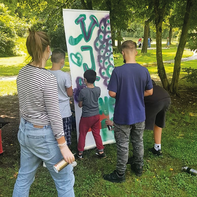 Ein Graffiti-Workshop sorgt für Fun in der City. | Foto: Verein Jugend und Freizeit