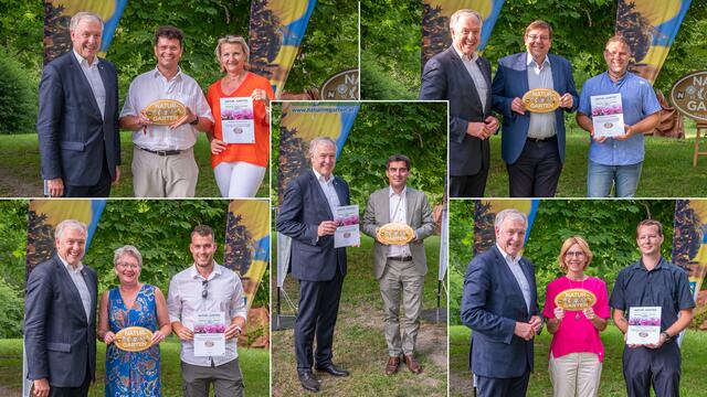 Fünf "Natur im Garten"-Gemeinden wurden mit dem Goldenen Igel ausgezeichnet: Bisamberg, Hagenbrunn, Leobendorf, Korneuburg und Stockerau. | Foto: Natur im Garten / J. Ehn