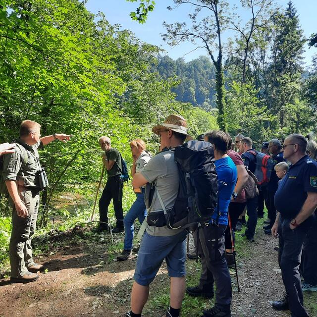Bezirksleiter der Berg- und Naturwacht Martin Povoden (l.) bei einer geführten Wanderung mit Naturinteressierten. | Foto: KK