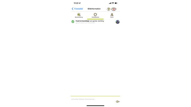 Sobald eine Sichtung und die Artbestimmung abgeschlossen ist, erhält man in der App naturbeobachtung.at eine Bestätigung. | Foto: Screenshot