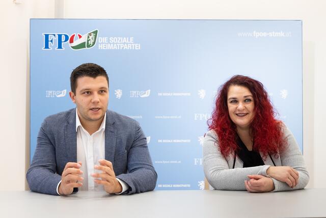 FPÖ-Klubobmann Alexis Pascuttini und Stadträtin Claudia Schönbacher | Foto: Konstantinov