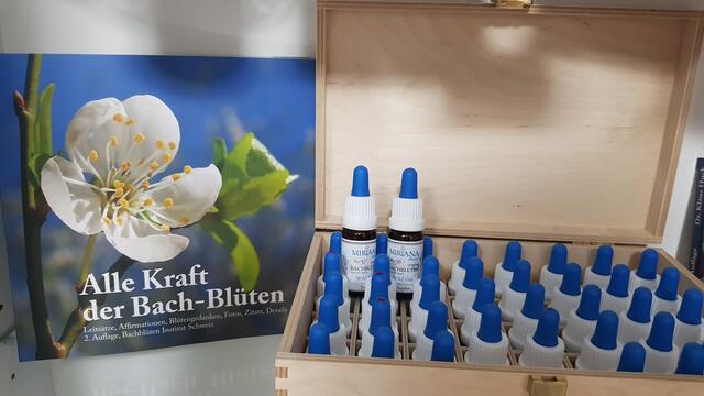 Orig.Bachblüten wie:
Die Notfalltropfen (Rescu)
dürfen in keiner Handtasche (Schultasche) fehlen. 
Diese Mischung findet ihre Anwendung bei 
seelischen Notfällen wie : 
akutem Erschrecken, schlimmen Nachrichten, 
Hiobsbotschaften, Kreislaufkollapsen, 
Prüfungsängsten, Trauerfällen, 
bis hin zu körperlichen Verletzungen, 
Verbrennungen und Unfällen u.v.m. 