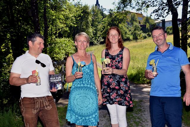 Kultursommer Pabneukirchen 2022 in den Holzwelten.  Josef Lumetsberger, Sandra Plaimer, Claudia Steindl, Kulturausschuss, Alexander Plaimer, Verein Freizeit, Tourismus, Wirtschaft.  | Foto: Zinterhof