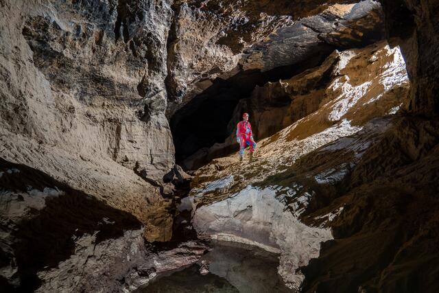 Axel Hack in der Hirlatzhöhle bei Hallstatt. | Foto: Bucherl