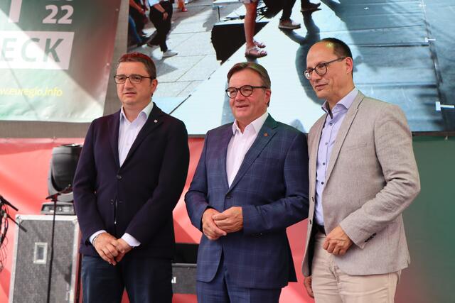 Euregio-Präsident Fugatti, ARGE-ALP-Präsident Platter u. RR. Mächler. | Foto: Othmar Kolp
